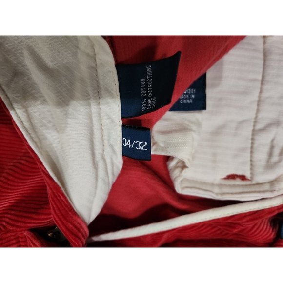 VTG Vintage RALPH LAUREN Polo RUGBY RED CORDUROY PANTS SZ 34 X 32 Men's - Picture 10 of 11